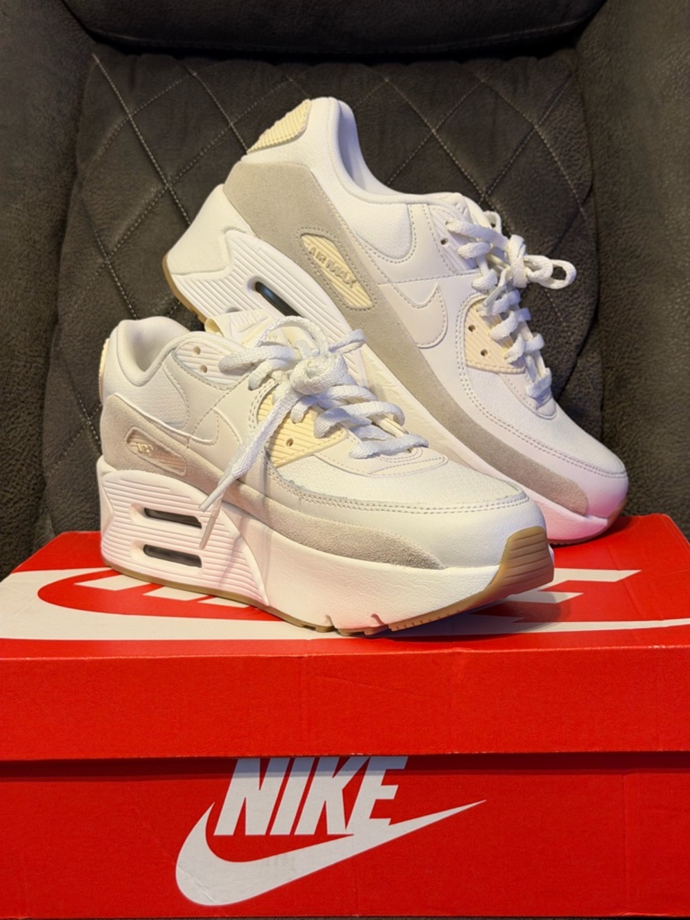 Women’s Nike Air Max 90 LV8 Sneakers Sail/Phantom FD4328-100 Size 8.5